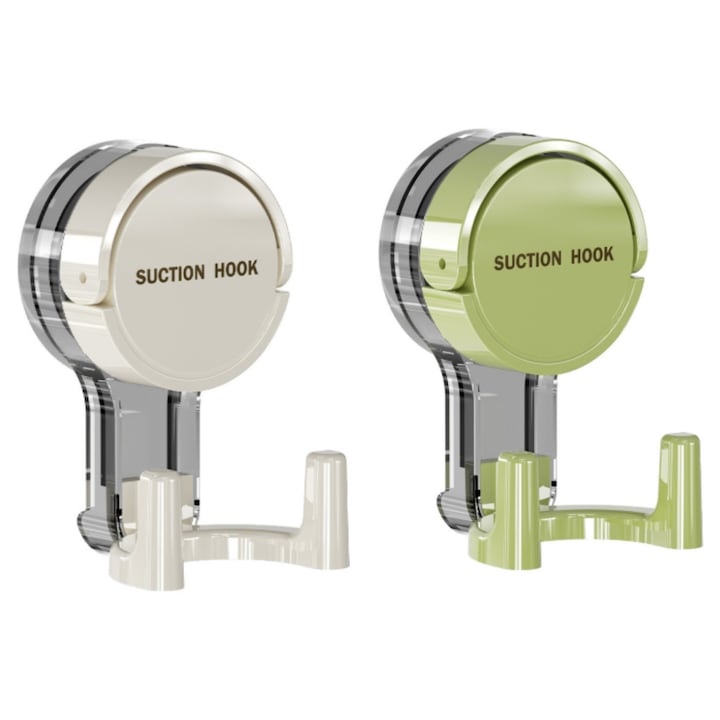 Carlige puternice cu ventuza nu necesita gaurire adsorbtie in vid fara urme design cu carlig dublu potrivite pentru peretii bucatariei si baii mobile reutilizabile design modern pentru casa alb si verde set din doua piese 11 cm