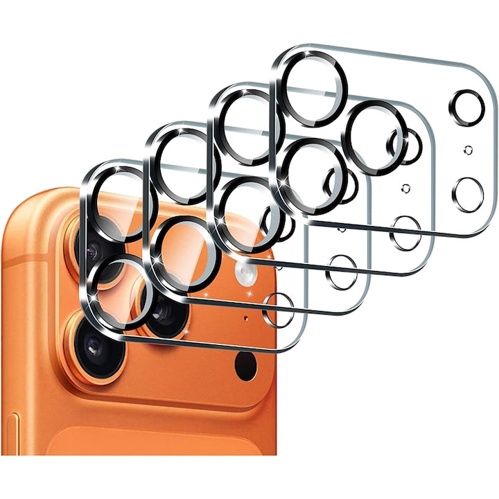 Set 4 Folii Sticla Camera Foto Rqiurpn Folie Camera din Sticlas Pentru iPhone 17 Pro Protectie Profesionala Ultra Rezistenta Calitate Premium Transparent