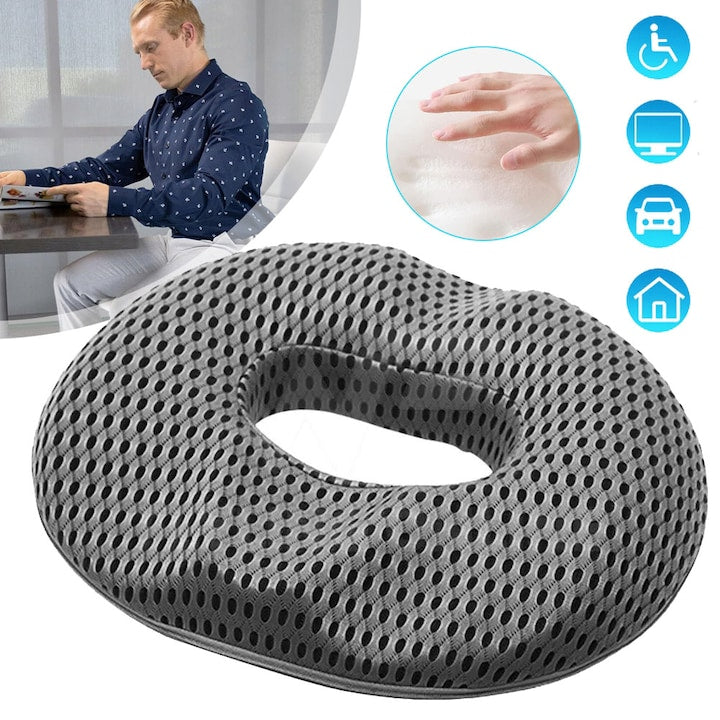 Donut Pillow for Hemorrhoids Tailbone and Coccyx Pain Relief Non-Slip Orthopedic Memory Foam Cushion for Office Chair Wheelchair Sciatica Postpartum Bed Sores