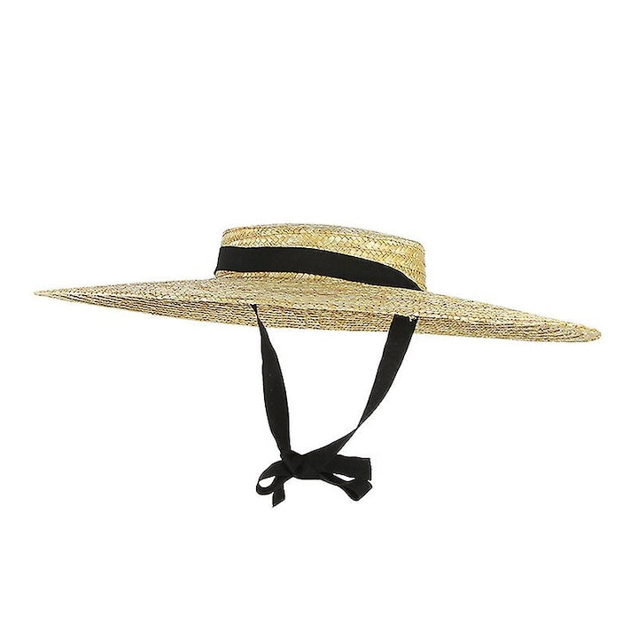 OEM - Palarie de paie cu boruri largi bej 55-58cm 12cm bor