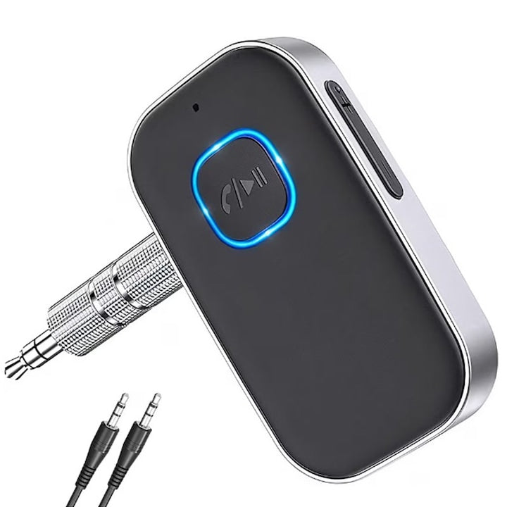 Adaptor Bluetooth ZOUN Bluetooth 5.4 portabil 3 5 mm AUX universal compatibil cu orice tip de transmitator auto difuzor casti sau sistem audio negru