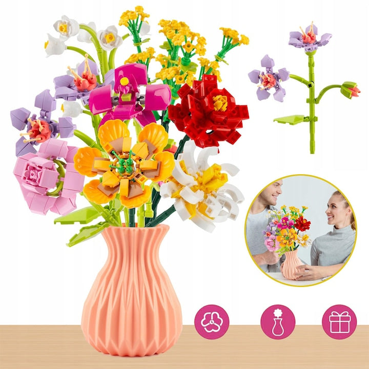 Seturi De Constructie Buchet De Flori Pentru Adulti 756 Bucati Blocuri De Constructie Flori Artificiale Kit Cu 8 Tipuri De Plante Cu Flori Cadouri De Ziua Mamei Decor De Casa Cu Colectie Botanica