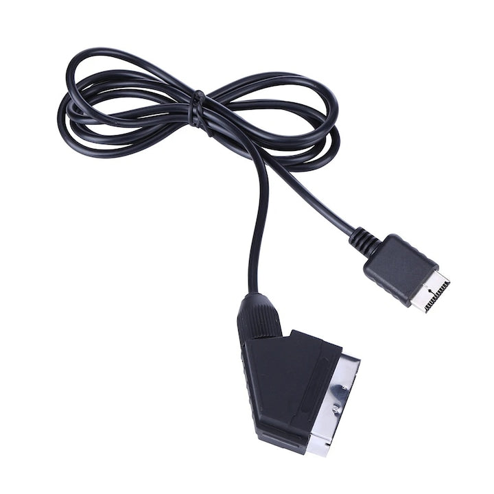 RGB Scart Cable 1.8m for PlayStation PS1 PS2 PS3 black