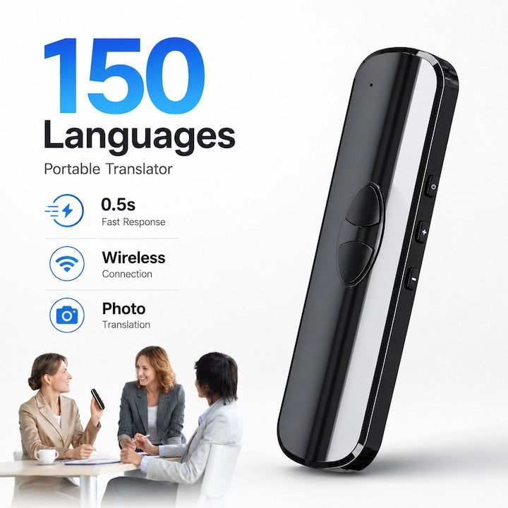 Traducator Vocal Inteligent Traducere Bidirectionala Online In 150 Limbi Traducere Instant Voce Foto Text Bluetooth Microfon Si Difuzor Dual Baterie 400 mAh USB C Portabil Pentru Calatorii Afaceri Si Invatare WALALLA