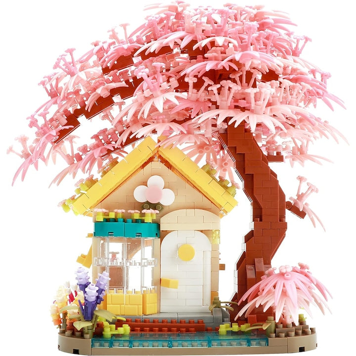 WALALLA Building Set 14+ Cherry Blossom Tree House 1500 pieces Pink