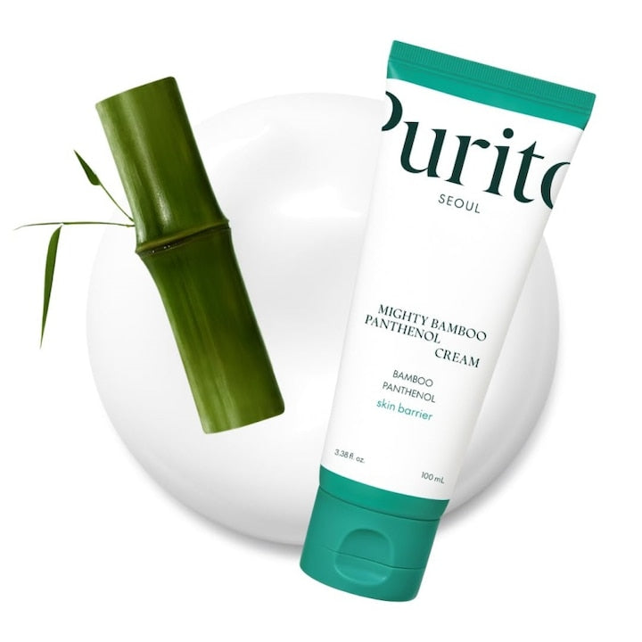Crema Hidratanta cu Panthenol & Extract de Bambus - Reparare Bariera Cutanata Intensiva pentru Ten Sensibil/Deshidratat 100ml Formula Vegana Coreeana Ideala Zilnic/Pre-Machiaj Textura Usoara cu Efect Piele de Sticla