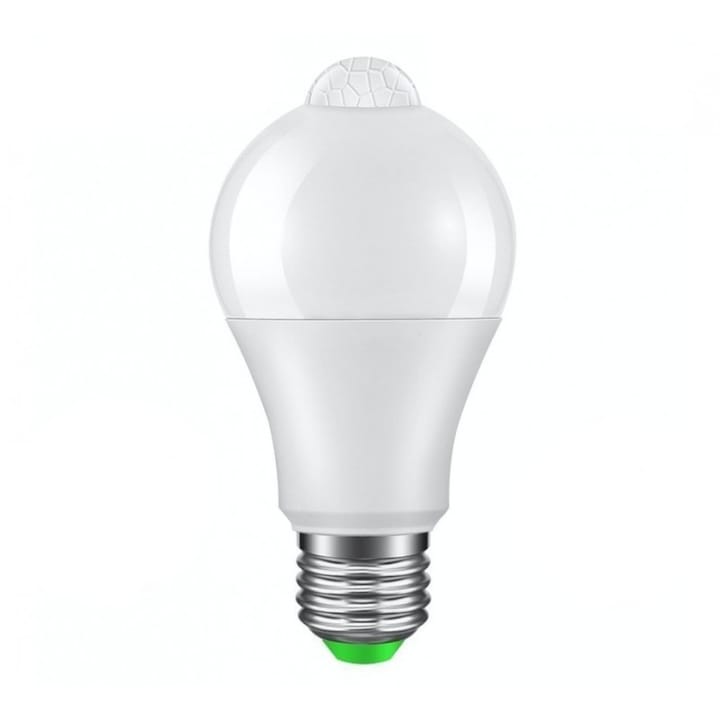 Bec LED cu senzor de miscare si senzor de lumina PIR E27 6500K lumina Alb Rece Putere 15W Echivalent 100W Clasic Clasa A