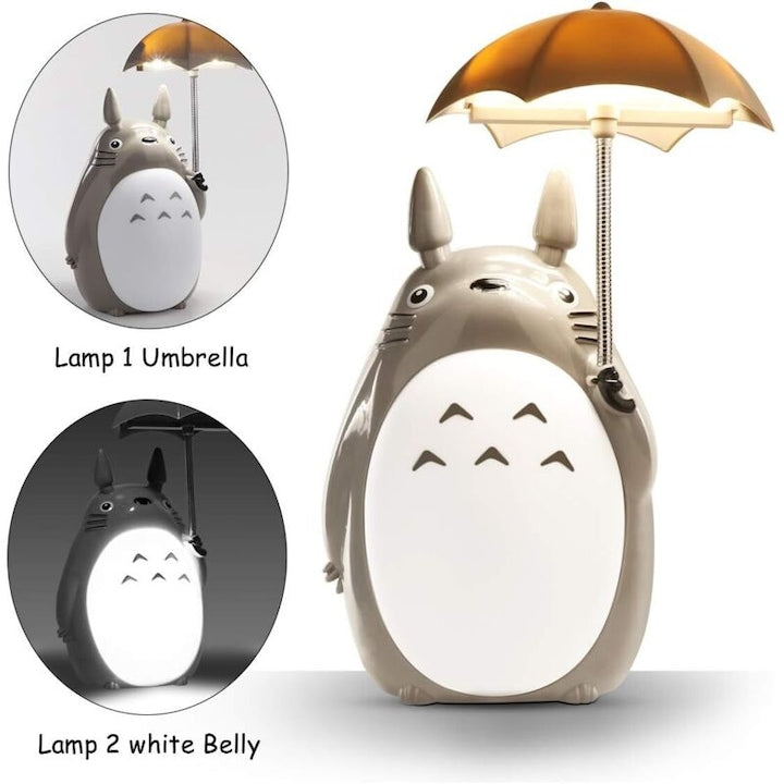 Figurina Totoro cu lampa de veghe integrata alb cald 10x15cm
