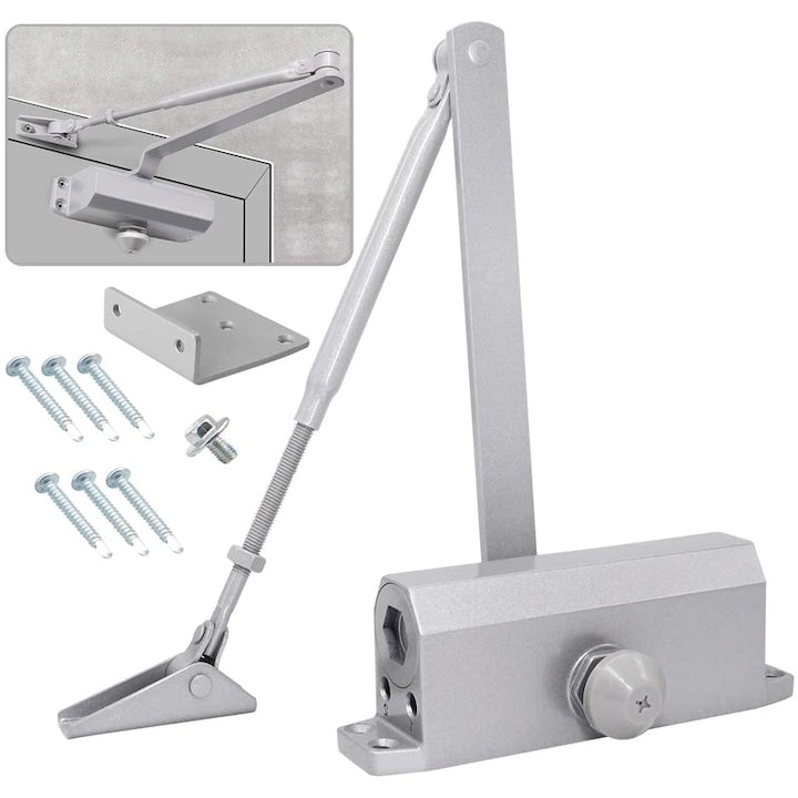 Automatic Door Closer Rqiurpn 40-65 kg silver easy installation complete set