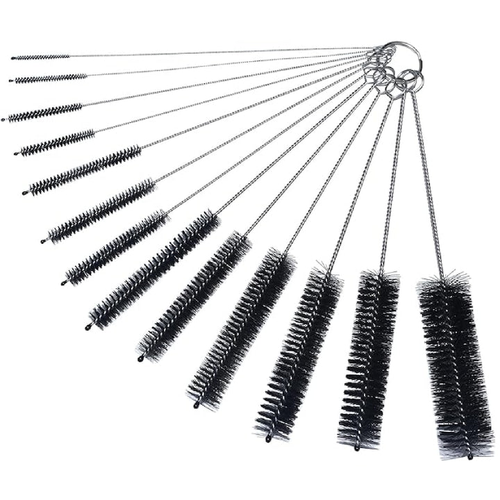 Set 13 perii de curatare Otel inoxidabil Nailon Dimensiuni diverse Negru