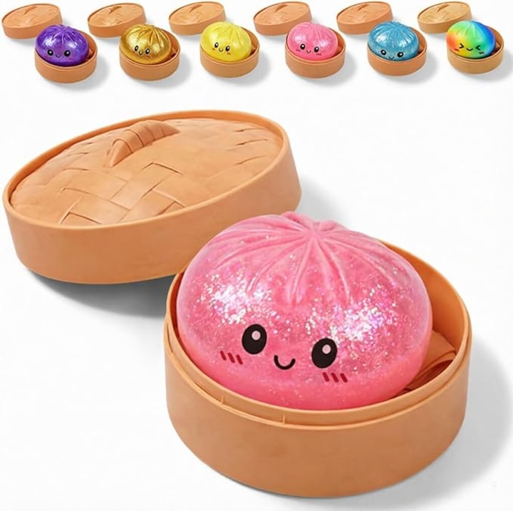 Jucarie interactiva copii Glitter Dumpling design cute multicolor 10x10cm