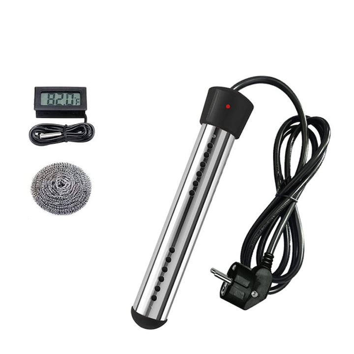 Incalzitor electric pentru piscina JENUOS metal inox termometru LCD 2500W Negru