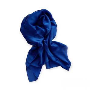 OEM - Esarfa Dama tip Sal Dreptunghiulara Subtire Uni OniBell Classic Collection Electric Blue 180x90cm Albastru