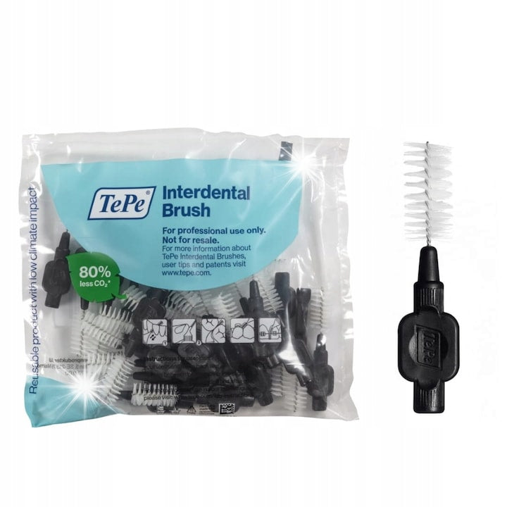 TePe Interdental Brushes 1.5mm, pack of 25, black