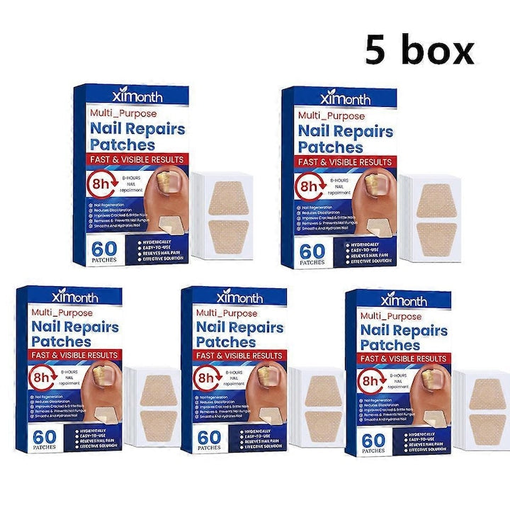 Set 60 plasturi pentru tratamentul ciupercii unghiei Ximonth reparare unghii 2.8x2.3cm 3.7x6.4x2cm