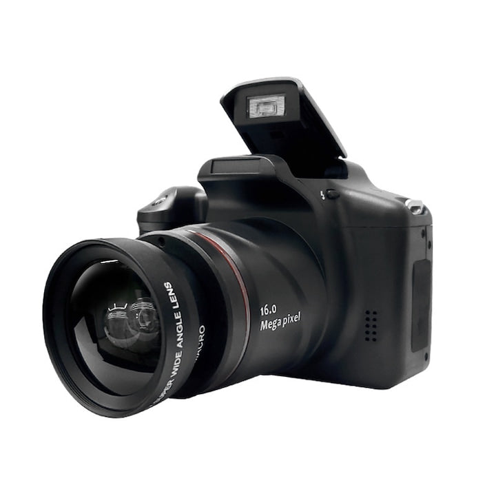 Camera foto digitala CJ-AL-K0204-20260611-2974 16 MP obiectiv wide unghi larg detasabil blit pop-up negru