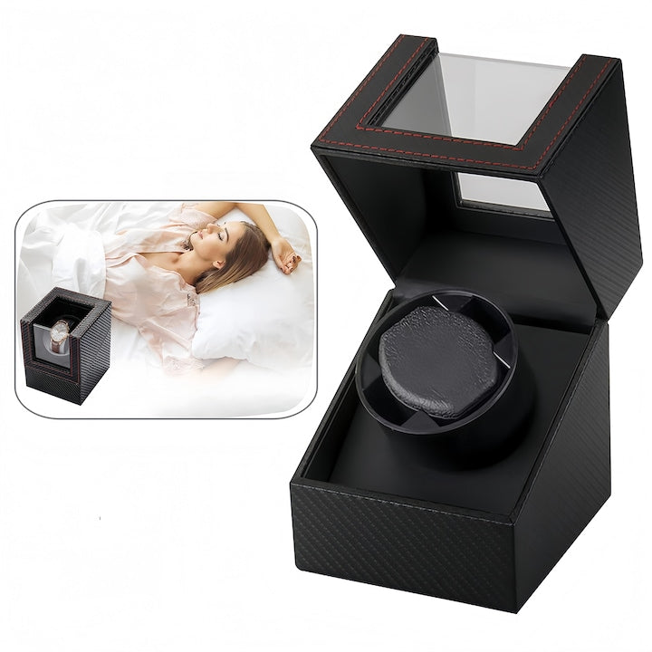 Wacorresi - Automatic Watch Winder Box, Acrylic Glass, Silent Design, Fully Geared Motor, Anti-Magnetization Design, Energy Saving and Low Power Consumption, Carbon Fiber, 15x14x22.5cm, Black 12 interest-free installments