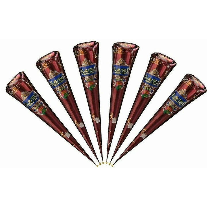 Set of 6 natural henna tattoos, 25g each, PPD-free, brown-orange shades