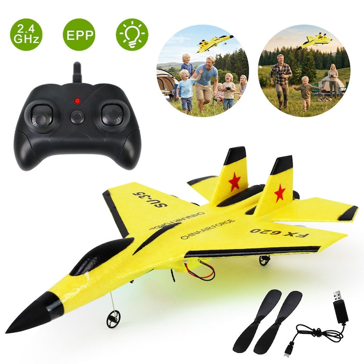 RC Drone SU35 Airplane 2.4GHz 2-Channel Remote Control Toy Plane With Lights EPP Foam Remote Control Airplane/Fighter/Helicopter Easy To Fly For Adults Kids Beginners Boys Toys