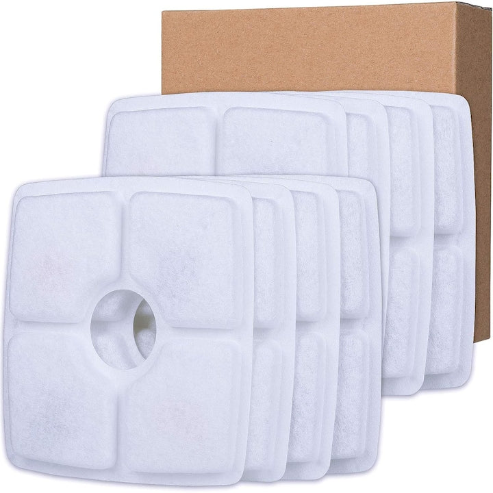 Set 8 filtre de schimb pentru fantani de apa pentru pisici cu rasina si carbune activ compatibile cu fantanile automate de apa pentru pisici si caini