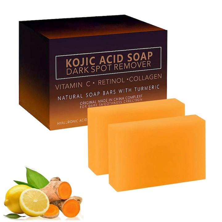 Sapun cu acid kojic doua bucati contine vitamina C retinol colagen si turmeric. Deschide pigmentarea exfoliaza usor si este potrivit atat pentru barbati cat si pentru femei. 100g