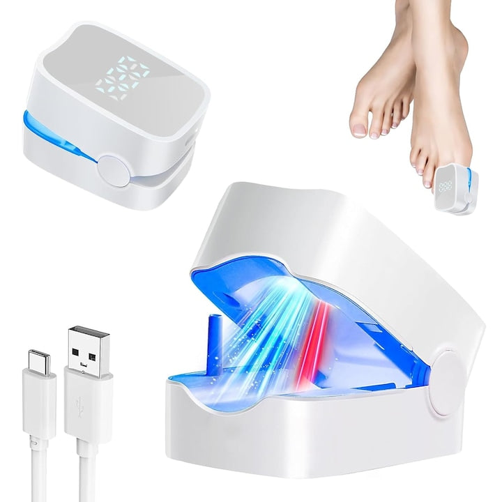 Tratament cu laser pentru ciuperci de unghii Dispozitiv cu lumina LED - Tratament cu unghii fungice Tratament cu laser pentru ciuperci de unghii Tratament cu ciuperci de la picioare Alb