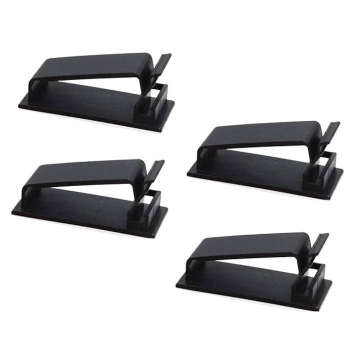 Set 20 cleme autoadezive pentru organizare cabluri autoadezive 3M plastic Negre
