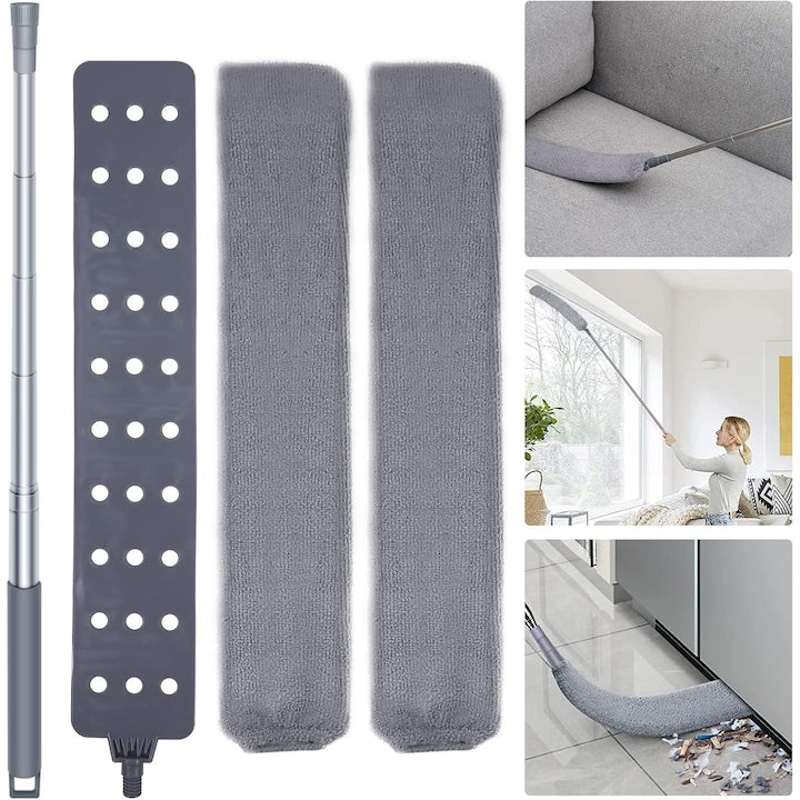 Mop Flexibil pentru curatarea Spatiilor inguste Indepartarea Prafului Maner Telescopic Extensibil Contine Laveta Microfibra de Rezerva – Curatare sub Electrocasnice Mari Canapele Mobilier
