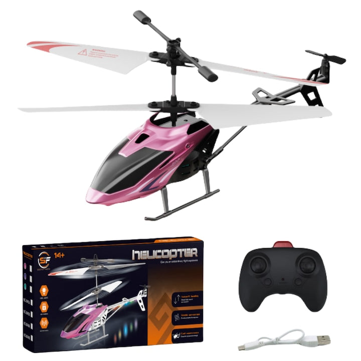 Elicopter cu telecomanda cu Telecomanda Senzor suspensie inductiva Lumini LED incarcare usb rezistent la cazaturi se poate folosi si in interior Jucarii de zbor pentru Distractie in Aer Liber