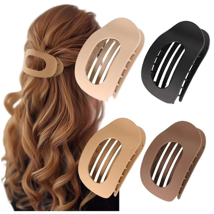 Set 4 Clame de Par Elegante Forma Ovala Omelivon ®,Design Ergonomic pentru Toate Tipurile de Par clame coafor Multicolor 5.5x9.5cm