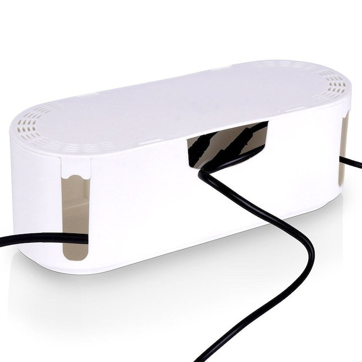 Cutie Pentru Cabluri Vilde 32x12x11.5 cm Fabricata Din Plastic Protectie Impotriva Prafului Si Deteriorarilor Siguranta Pentru Copii Si Animale De Companie Orificii De Ventilatie In Capac Alb