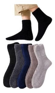 AllizBan - Set of 5 Pairs Fluffy and Warm Socks Size 39-45 Polyester Multicolor 12 installments with 0% interest