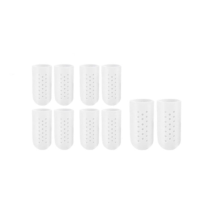 Set 10 protectii pentru degetele de la picioare JENUOS silicon respirabil 4.2x2.4cm alb