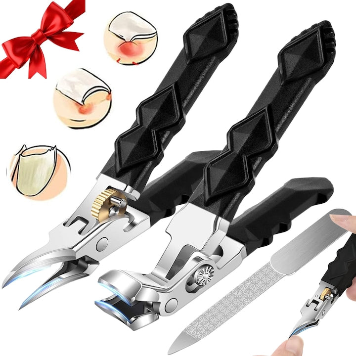 Set 3 Trusa Manichiura Pedichiura Swejah Otel Inoxidabil Lame Ascutite cu Capac de Protectie Set Unghiera Taietoare Unghii Lgienic Durabil Pentru Unghii Dure Groase si Incarnate Negru