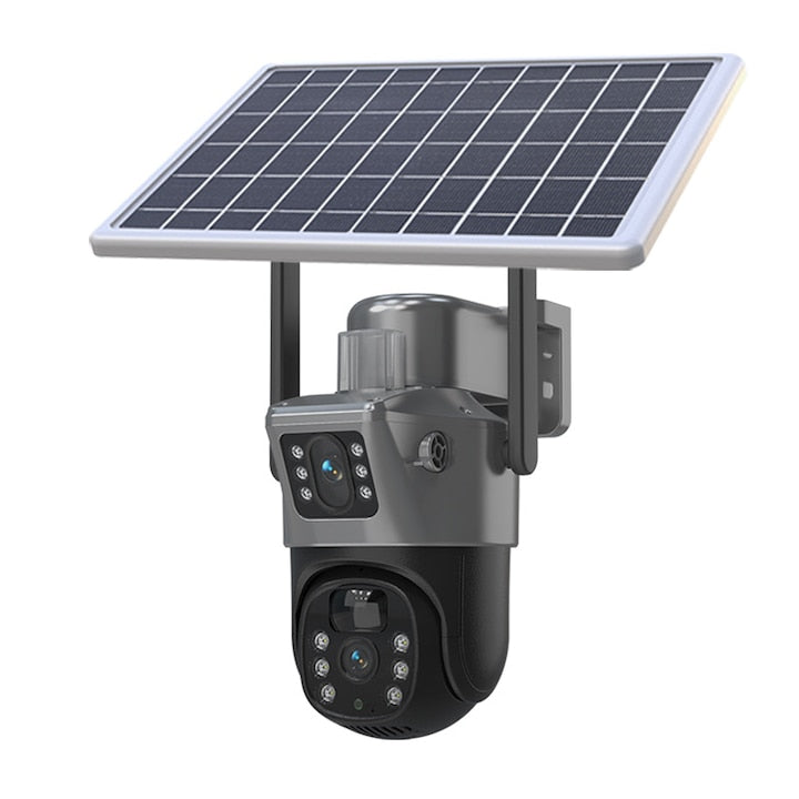 Camera de supraveghere video dubla cu SIM GSM si Panou solar