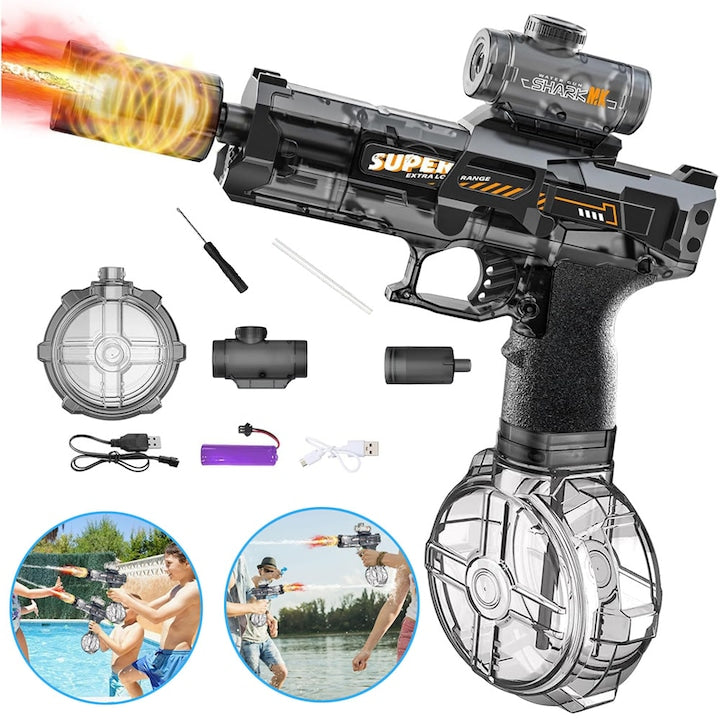 Pistol cu apă CHOOLY electric rezervor 320ml rază 3-5m gri