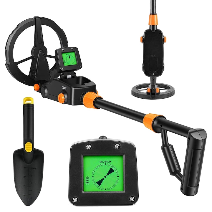 Detector de Metale Profesional Juksun Detector de metale subteran pentru copii Portabil Usor de Utiliza Explorati si gasiti metale inele monede cuie si ceasuri Accesorii incluse 70x17cm Negru