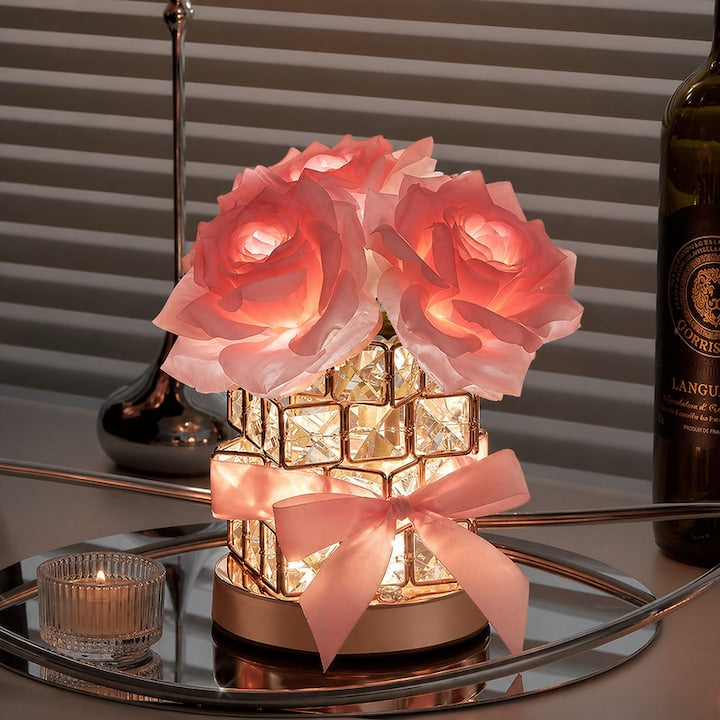 Lampa ZOUN Rose Crystal decorativa 3 temperaturi de culoare alimentare USB