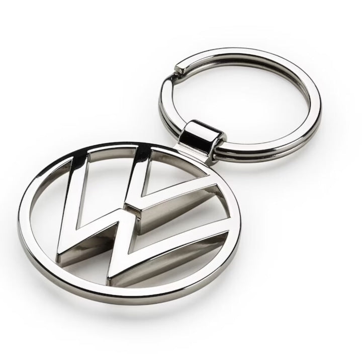 Breloc Volkswagen eticheta 3D aliaj de zinc argintiu