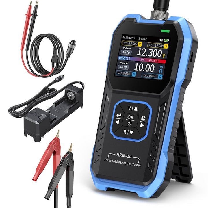 Tester Diagnoza Baterie Auto Duueyct Rezistenta 200Ω Tensiune 100V Live Data Ecran LCD Universal. Compact pentru 18650 AC Acid Litiu Plumb Autos Tester de Condensatori Albastru/Negru