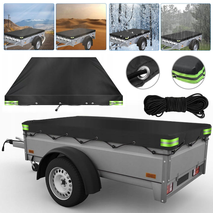 Waterproof trailer cover 214x122x11cm, Oxford fabric, reflective strips