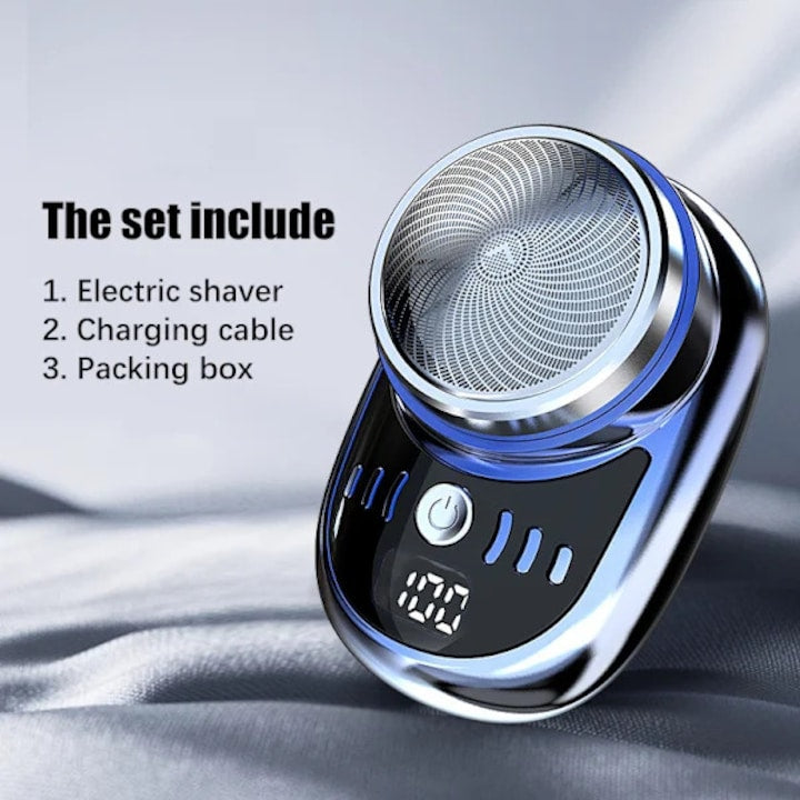 Aparat de ras electric mini pentru barbati albastru deschis