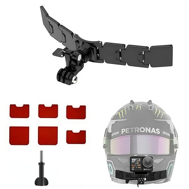 Suport camera pentru casca negru design ajustabil rotire 360 grade compatibil cu GoPro Hero 12/11/10/9/8/7/5 Yi