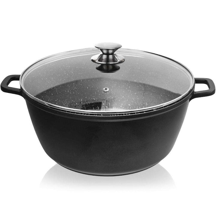 Oala Grande Orion Granit Capac 32 cm 9.7 L Negru