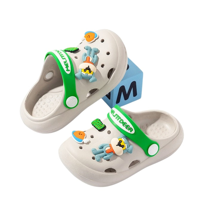 Mixbo - 1615Saboti Pentru Copii stil Crocs Papuci Plaja cu Accesorii Detasabile Spuma Gri 13 cm Gri 12 rate cu 0% dobândă