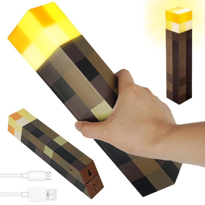 Minecraft Wall Light 11x2.2inch Slow Dimming Function USB Rechargeable 1200mAh
