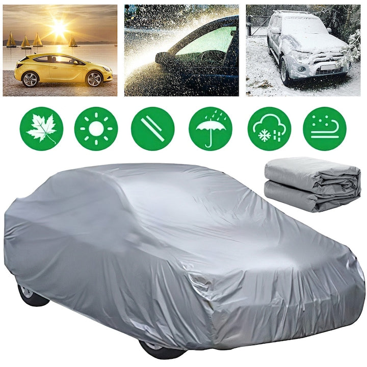 Universal Car Cover, Waterproof, Breathable, Scratch-Resistant, Rainproof, Snowproof, Sunproof, Outdoor Rain Protection, Universal Fit 580x175x120cm
