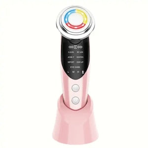 7-in-1 Facial Lifting Device LEFY, 3 Speeds, EMS Vibrations, Facial Massage, Lifting, Pore Cleansing, Pigment Removal, Dark Circle and Pore Minimizing, Wrinkle Removal, Anti-Acne and Anti-Dark Circles, Pink
