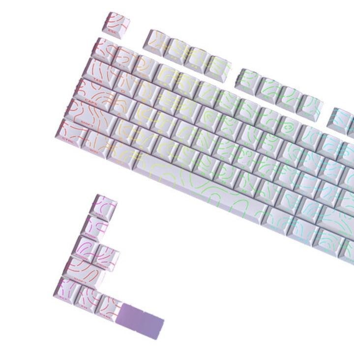 Set keycaps mecanice 97 taste alb rezistent uzura iluminare laterala