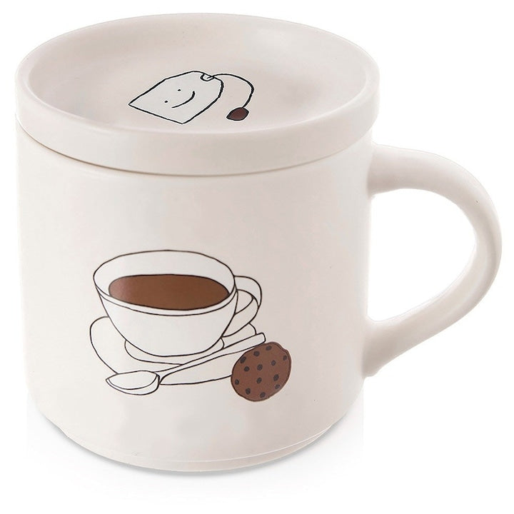 Cana Cu Capac Orion Portelan Bej Capacitate 420 ml Compatibila Cu Masina De Spalat Vase Si Cuptorul Cu Microunde Maner Confortabil Ideala Pentru Ceai Si Infuzii
